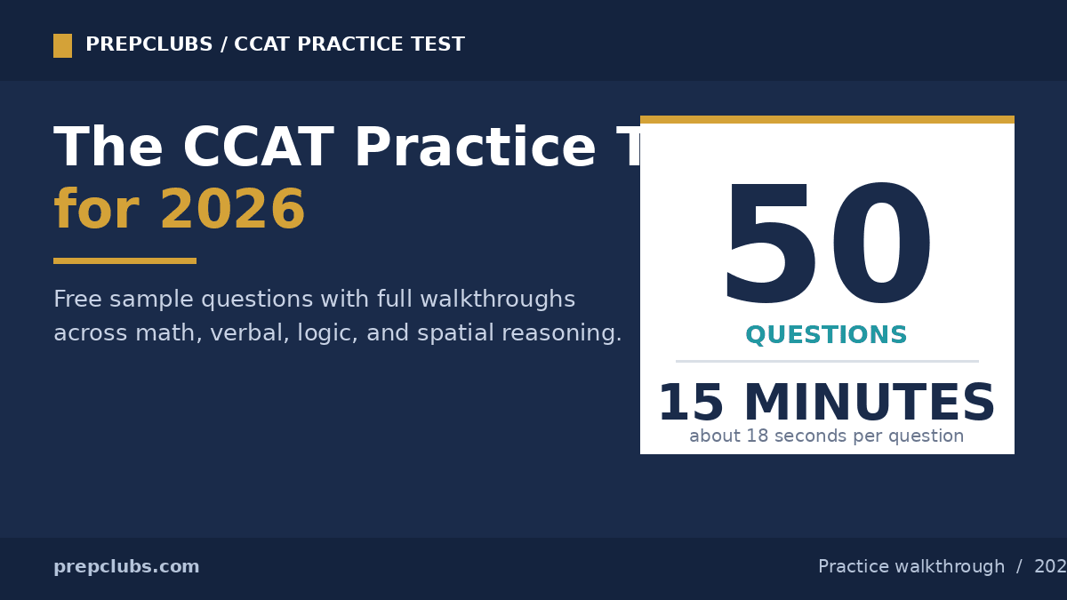 CCAT Practice Test 2026: Free Sample with Walkthroughs