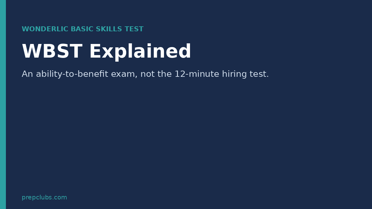 Wonderlic Basic Skills Test (WBST) Explained